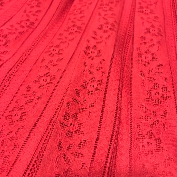 Free People Tu Es La eyelet dress- Ruby Red - Picture 7 of 8